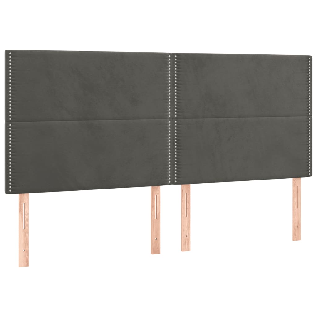vidaXL Zagłówek ciemnoszary 160x5x118/128 cm aksamit