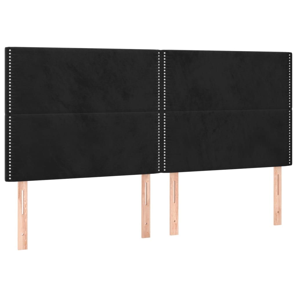 vidaXL Zagłówek czarny 160x5x118/128 cm aksamit