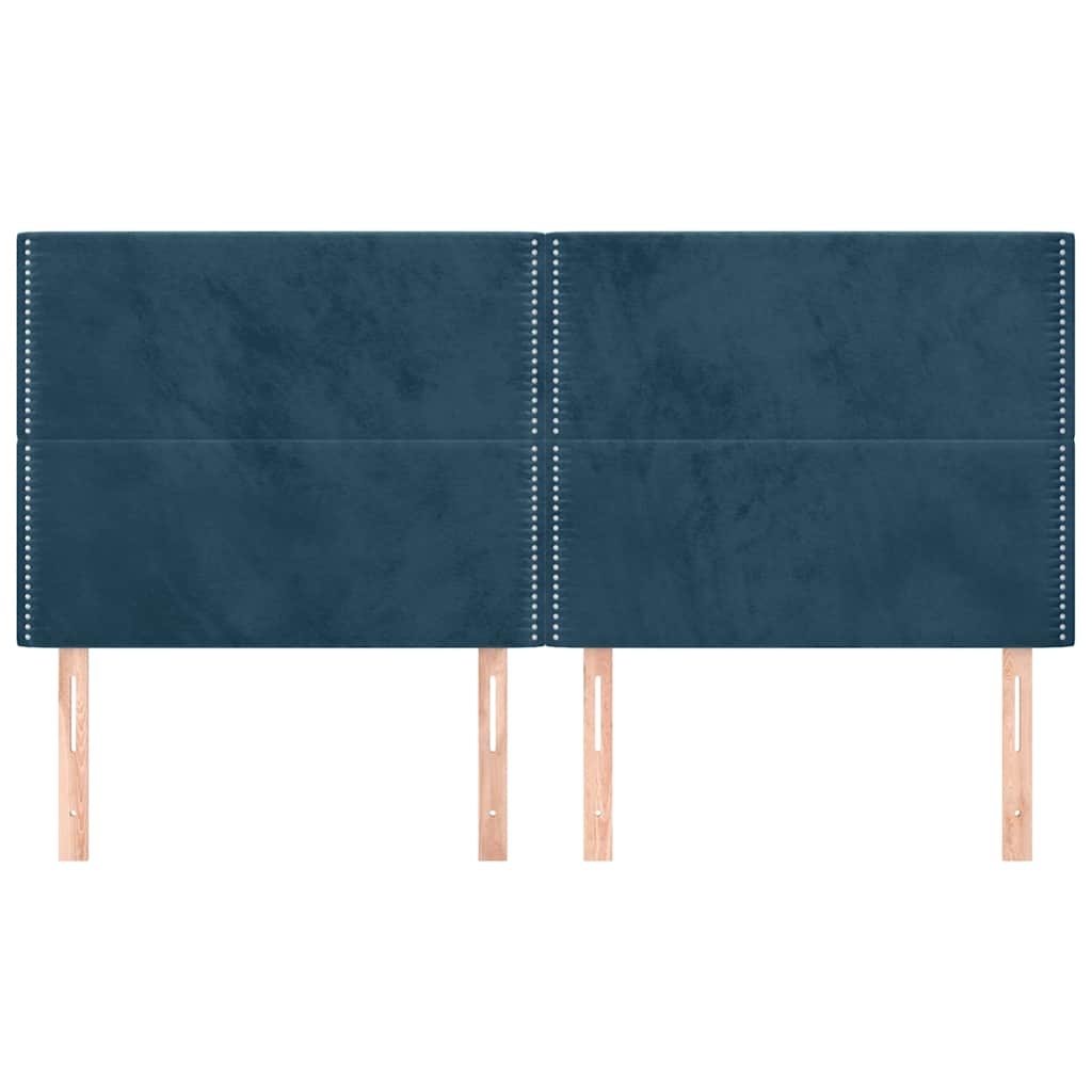 vidaXL Zagłówek granatowy 160x5x118/128 cm aksamit