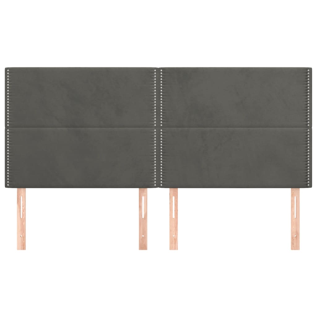 vidaXL Zagłówek ciemnoszary 180x5x118/128 cm aksamit