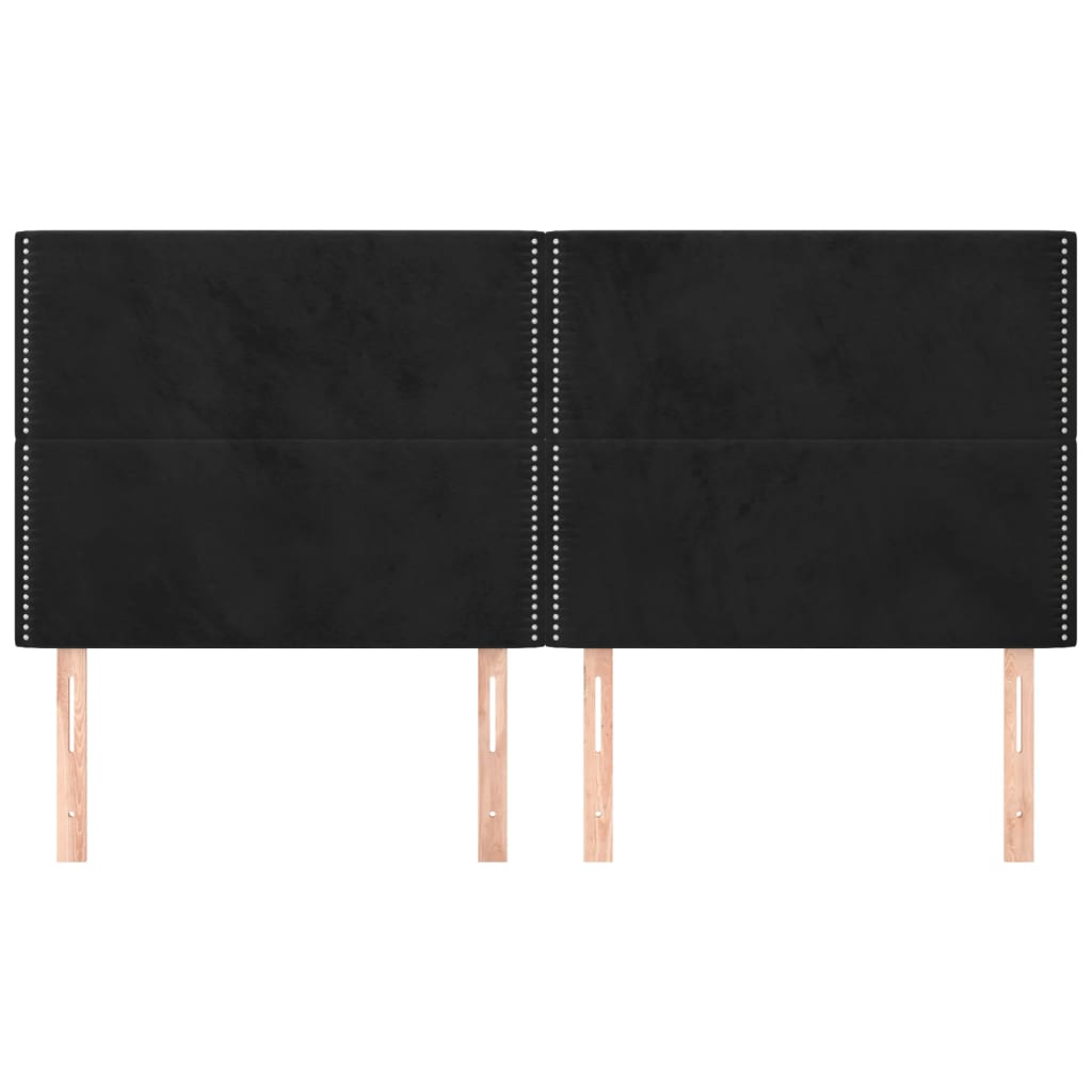 vidaXL Zagłówek czarny 180x5x118/128 cm aksamit