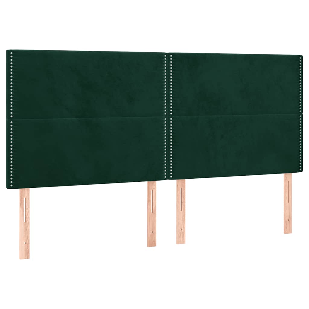 vidaXL Zagłówek ciemnozielony 180x5x118/128 cm aksamit