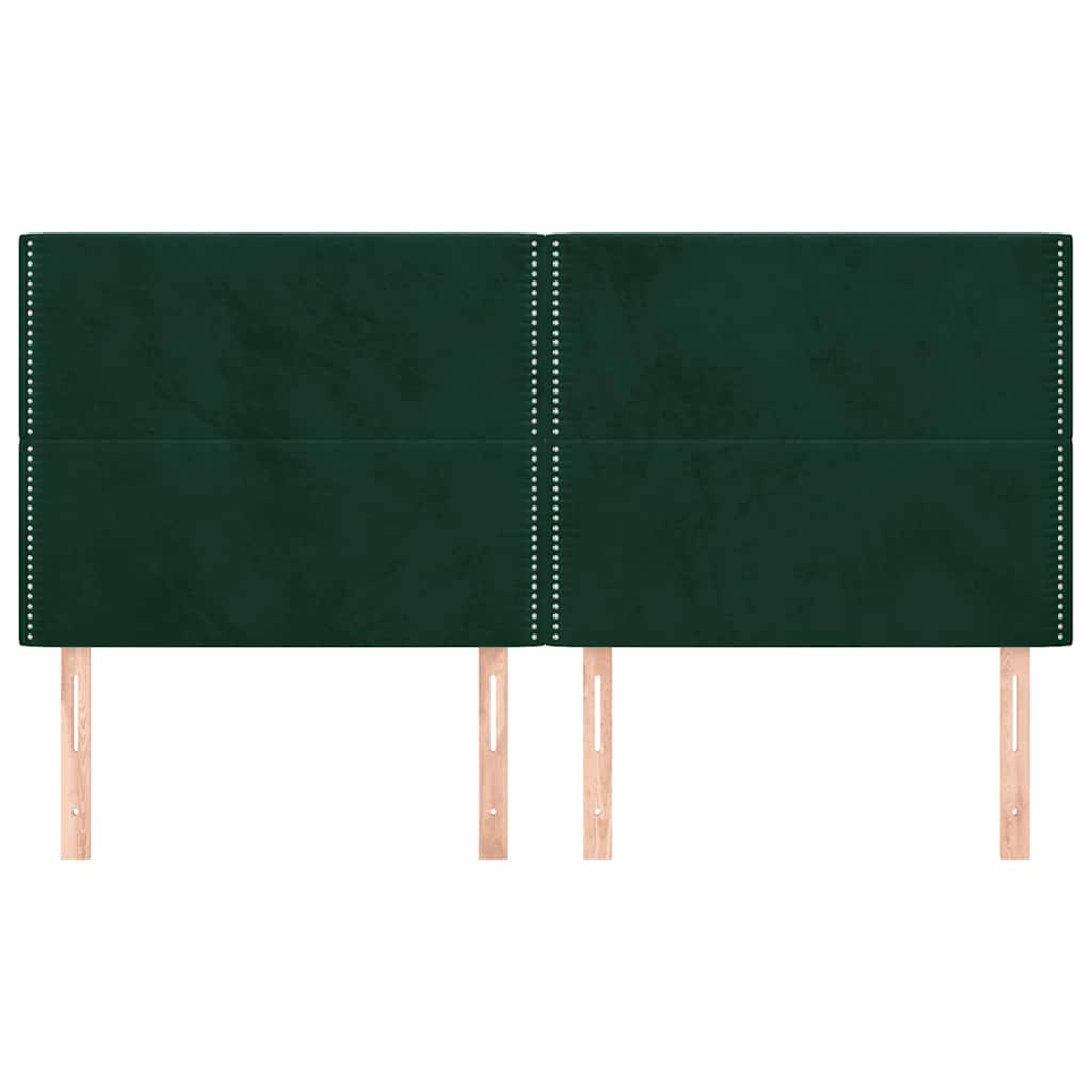 vidaXL Zagłówek ciemnozielony 180x5x118/128 cm aksamit