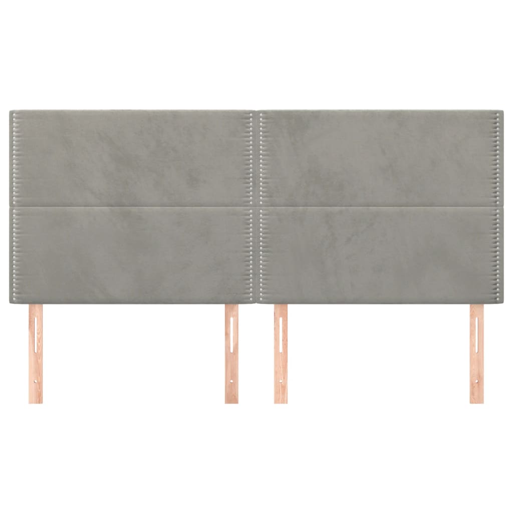 vidaXL Zagłówek jasnoszary 200x5x118/128 cm aksamit