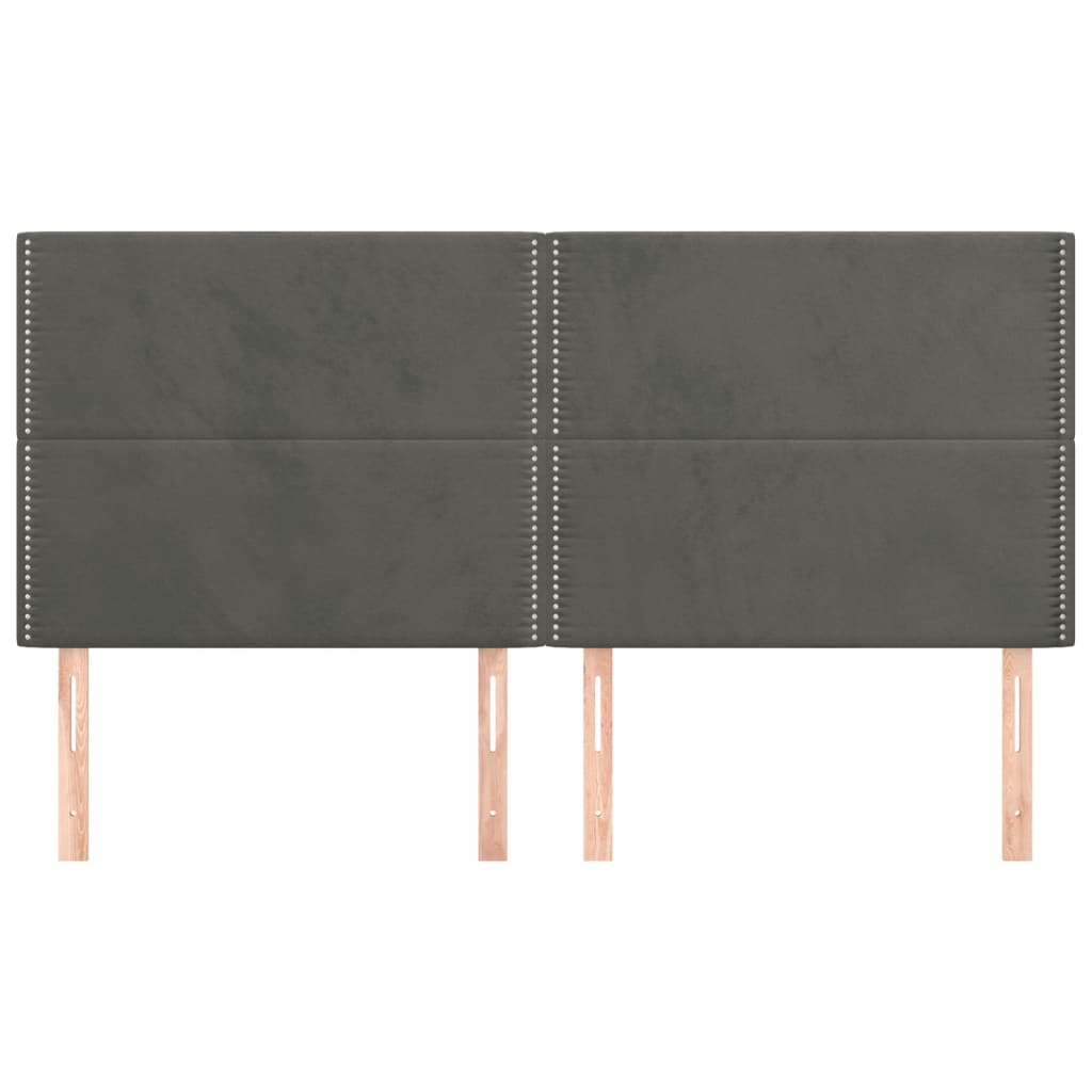 vidaXL Zagłówek ciemnoszary 200x5x118/128 cm aksamit