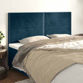 vidaXL Zagłówek granatowy 200x5x118/128 cm aksamit