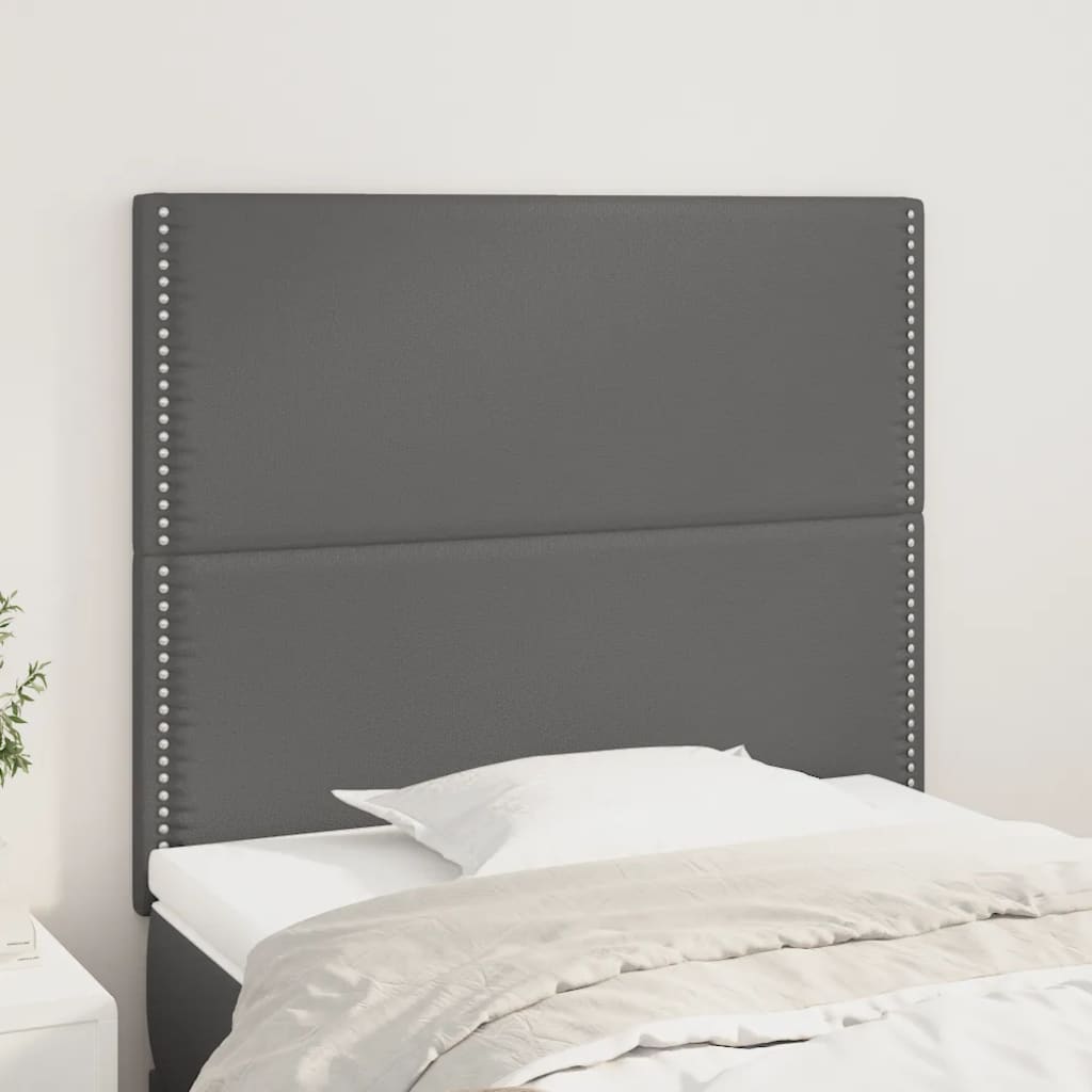 vidaXL Zagłówek szary 90x5x118/128 cm skóra ekologiczna