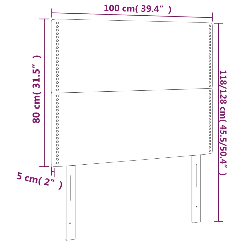 vidaXL Zagłówek czarny 100x5x118/128 cm skóra ekologiczna