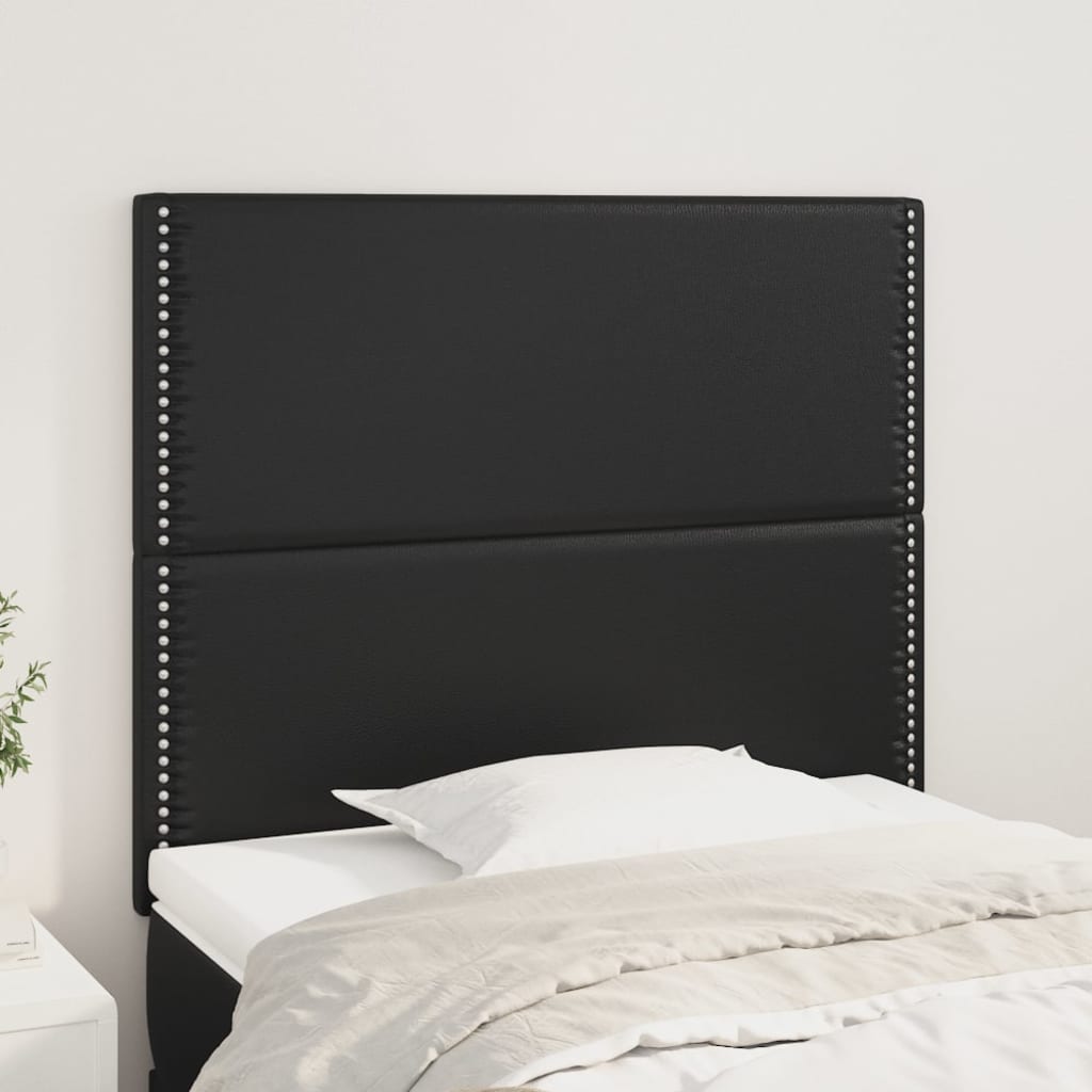 vidaXL Zagłówek czarny 100x5x118/128 cm skóra ekologiczna