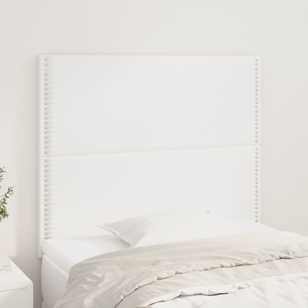 vidaXL Zagłówek biały 100x5x118/128 cm skóra ekologiczna