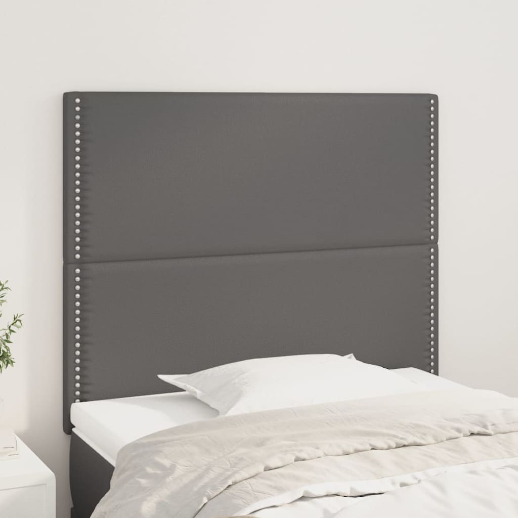 vidaXL Zagłówek szary 100x5x118/128 cm skóra ekologiczna