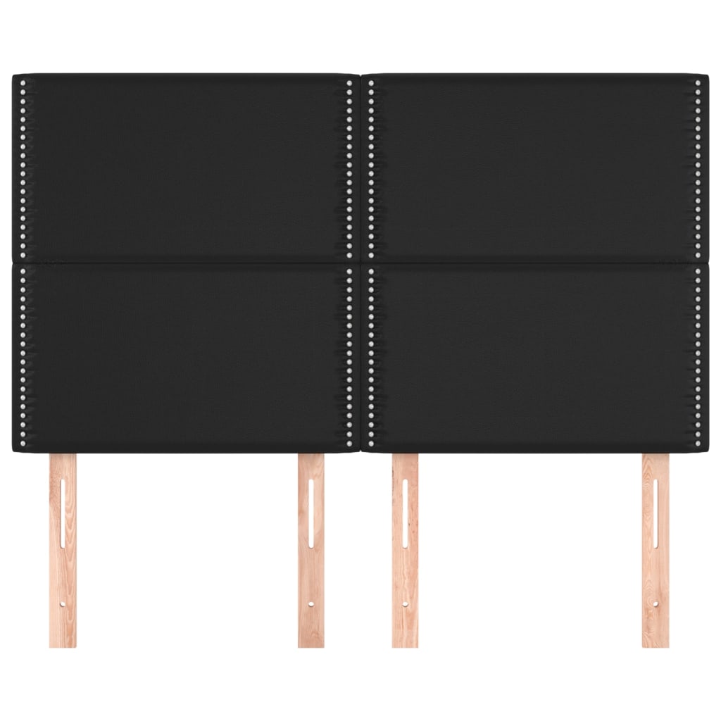 vidaXL Zagłówek czarny 144x5x118/128 cm skóra ekologiczna