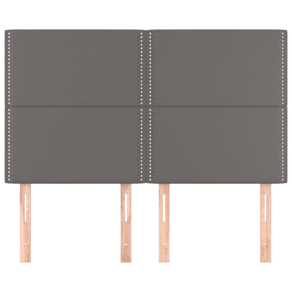 vidaXL Zagłówek szary 144x5x118/128 cm skóra ekologiczna