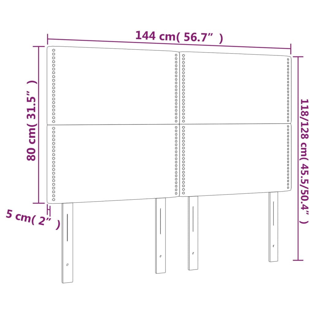 vidaXL Zagłówek szary 144x5x118/128 cm skóra ekologiczna
