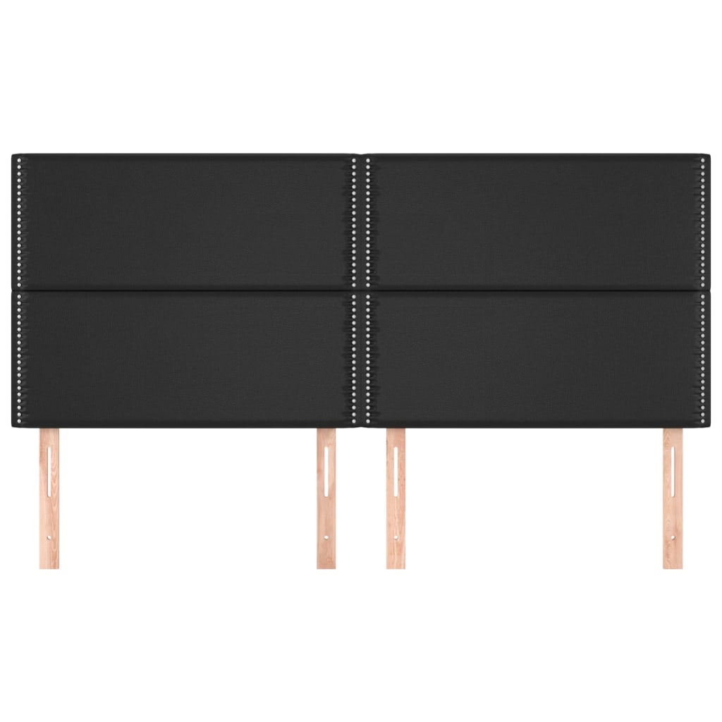 vidaXL Zagłówek czarny 200x5x118/128 cm skóra ekologiczna