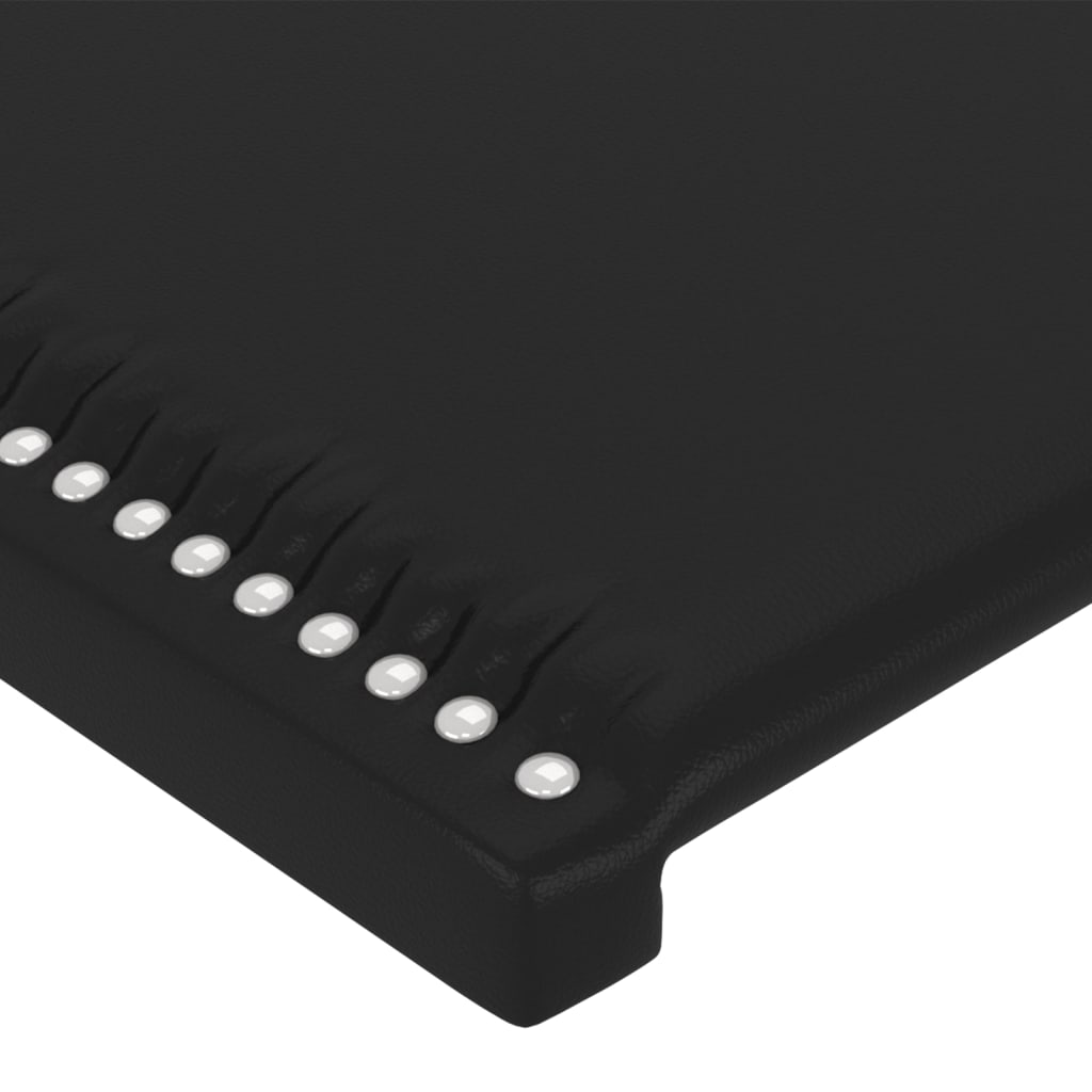 vidaXL Zagłówek czarny 200x5x118/128 cm skóra ekologiczna