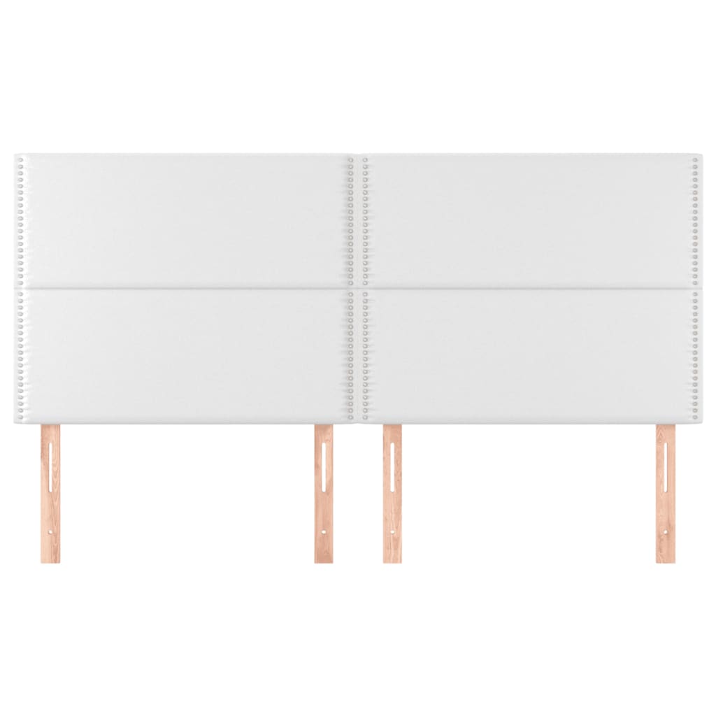 vidaXL Zagłówek biały 200x5x118/128 cm skóra ekologiczna