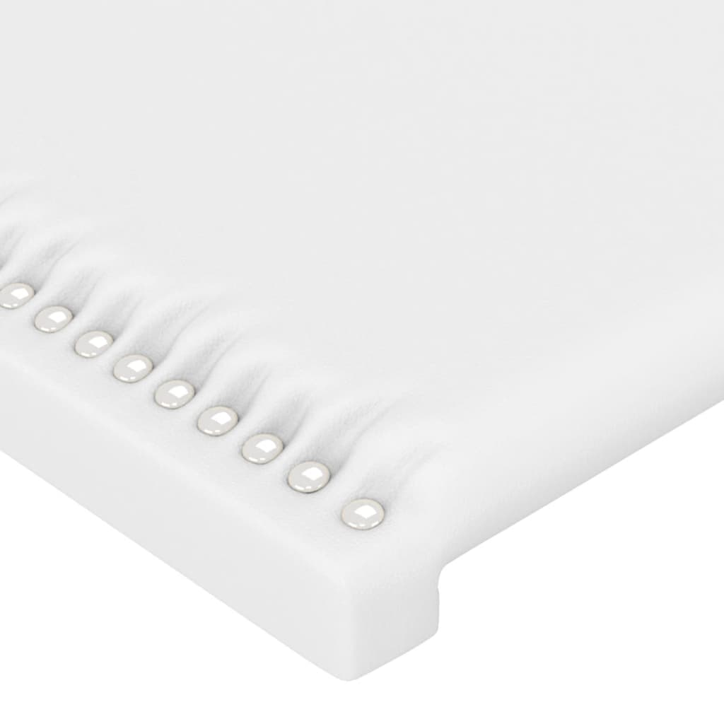 vidaXL Zagłówek biały 200x5x118/128 cm skóra ekologiczna