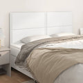 vidaXL Zagłówek biały 200x5x118/128 cm skóra ekologiczna