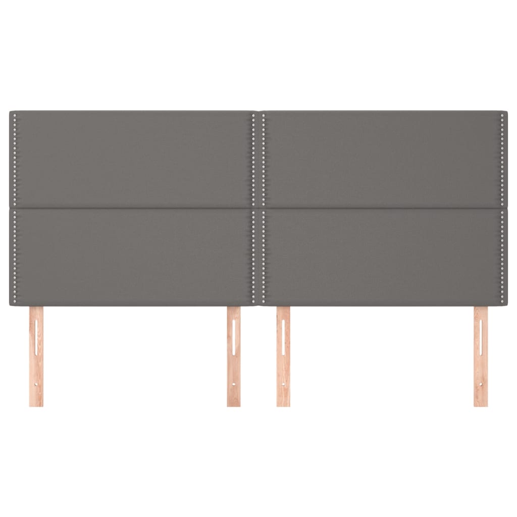vidaXL Zagłówek szary 200x5x118/128 cm skóra ekologiczna