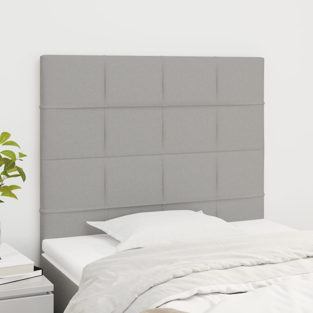 vidaXL Zagłówek jasnoszary 80x5x118/128 cm tkanina
