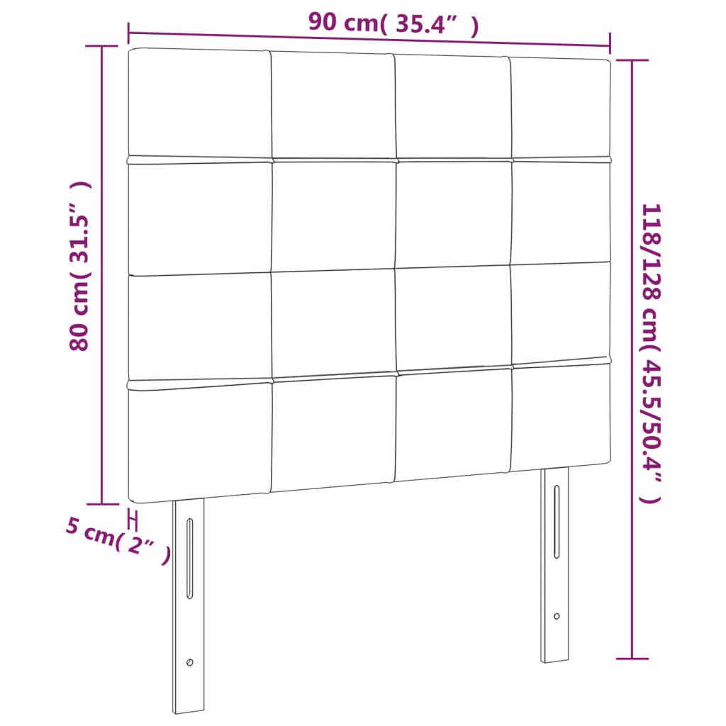 vidaXL Zagłówek kremowy 90x5x118/128 cm tkanina