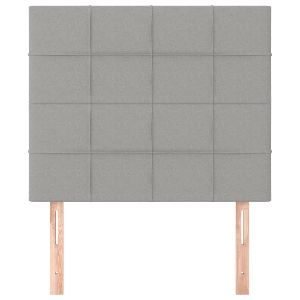 vidaXL Zagłówek jasnoszary 100x5x118/128 cm tkanina