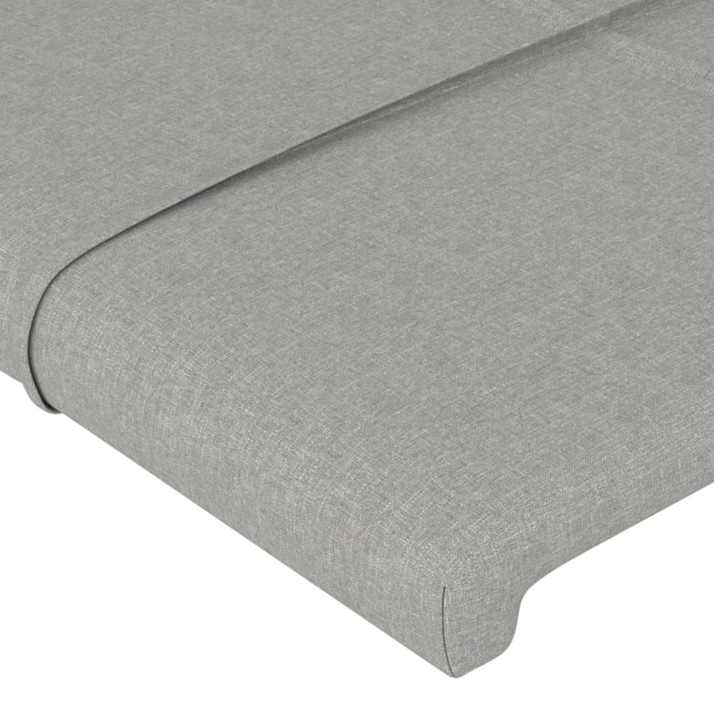 vidaXL Zagłówek jasnoszary 100x5x118/128 cm tkanina