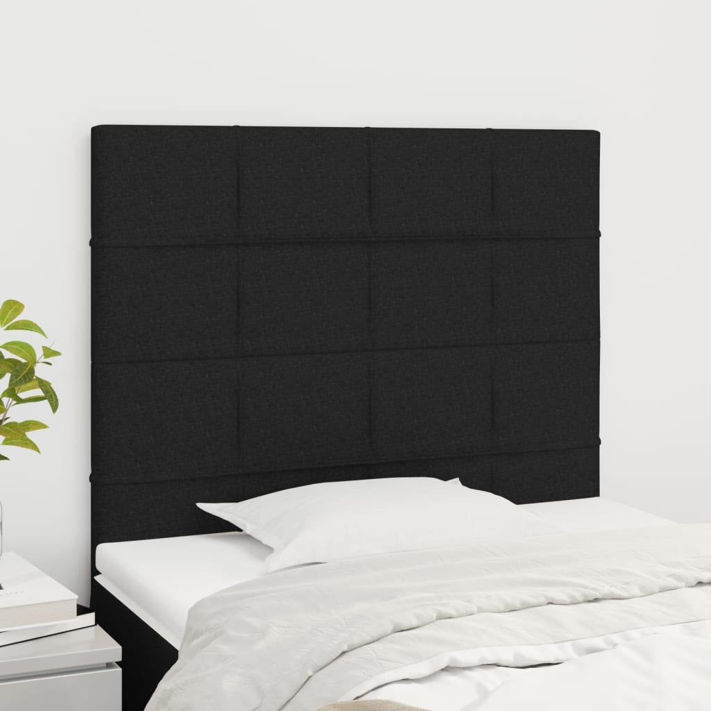 vidaXL Zagłówek czarny 100x5x118/128 cm tkanina