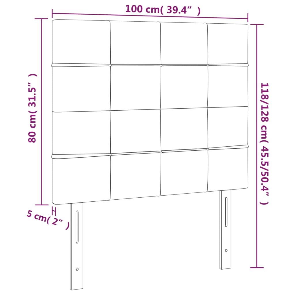 vidaXL Zagłówek taupe 100x5x118/128 cm materiał