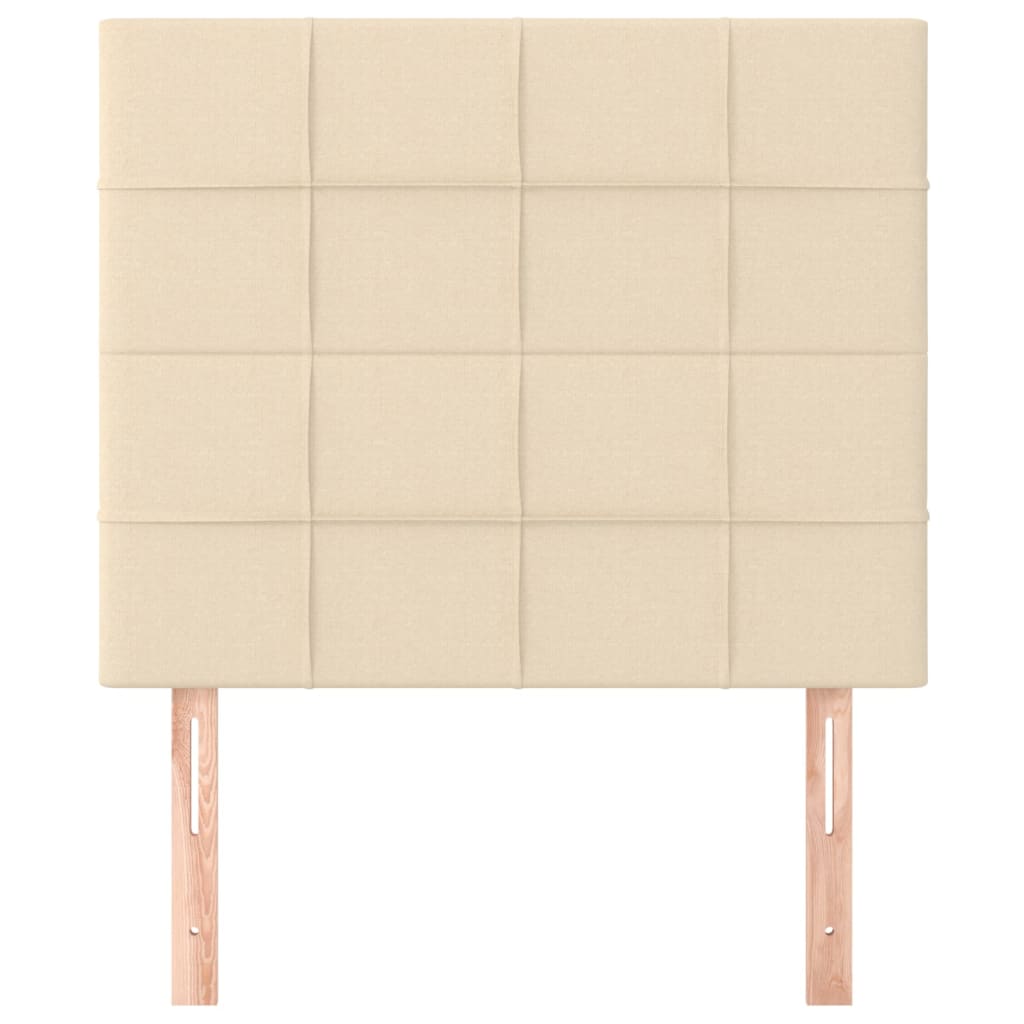 vidaXL Zagłówek kremowy 100x5x118/128 cm tkanina
