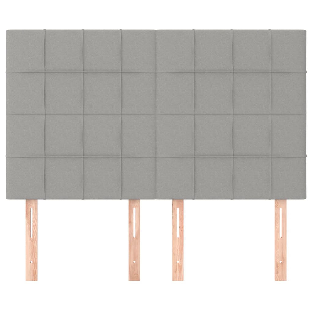 vidaXL Zagłówek jasnoszary 144x5x118/128 cm tkanina