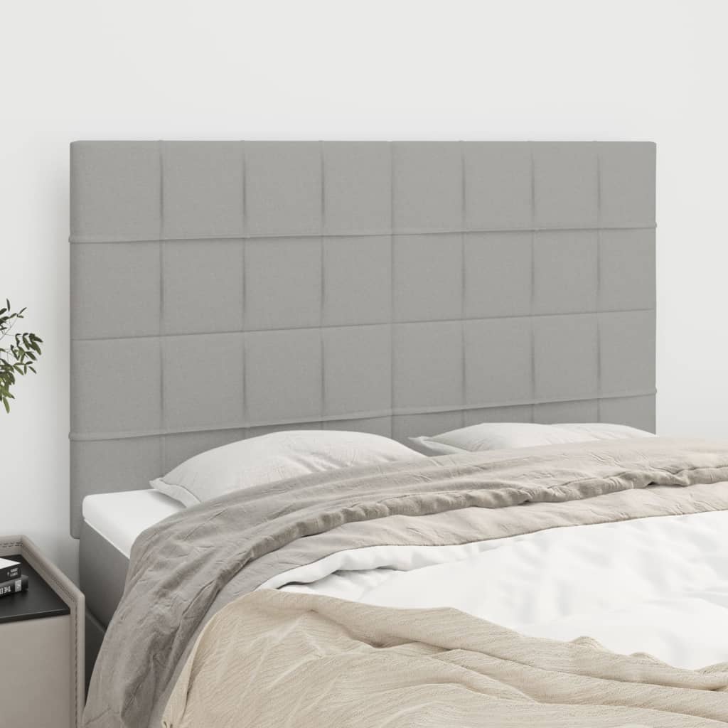 vidaXL Zagłówek jasnoszary 144x5x118/128 cm tkanina