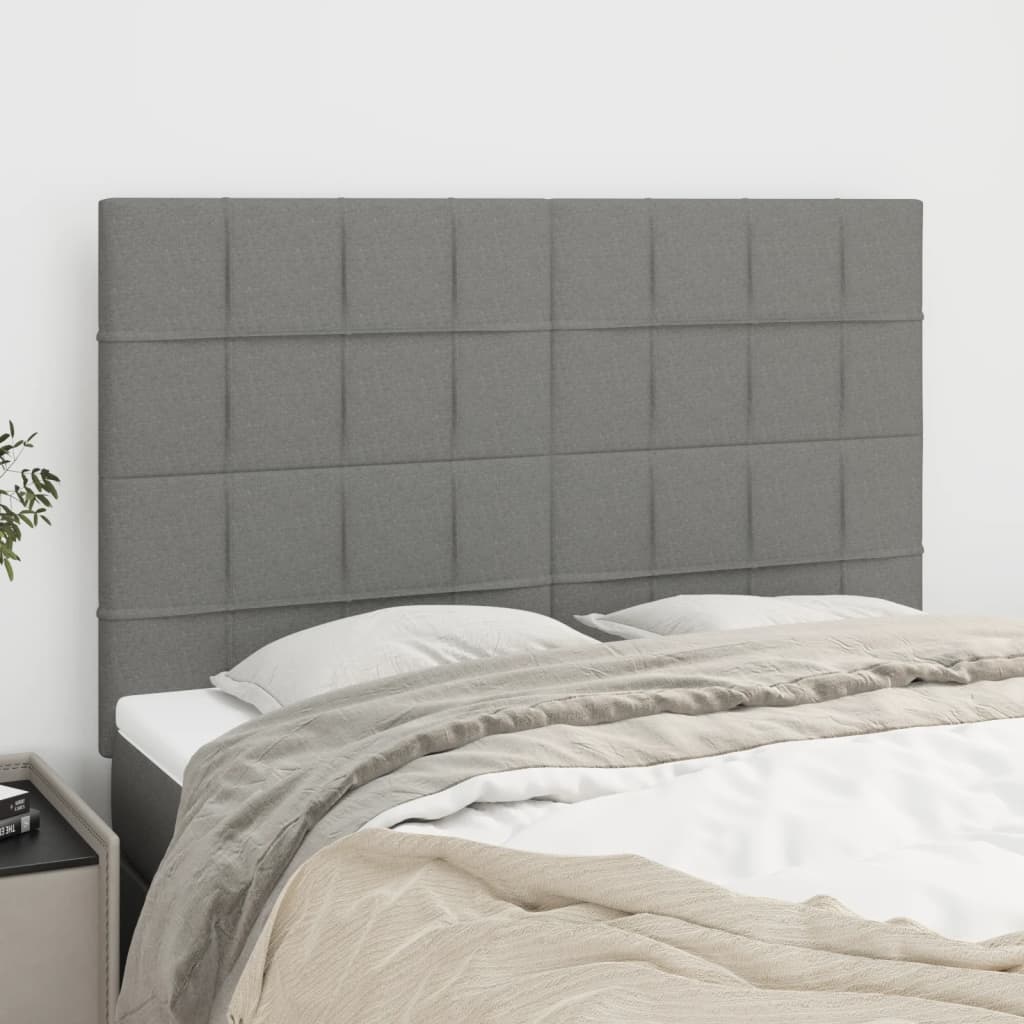 vidaXL Zagłówek ciemnoszary 144x5x118/128 cm materiał