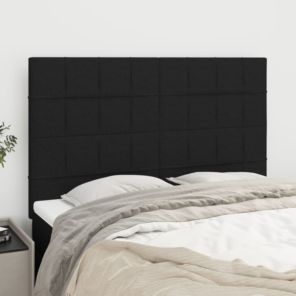 vidaXL Zagłówek czarny 144x5x118/128 cm materiał