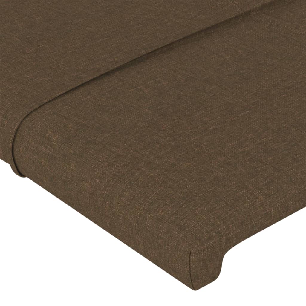 vidaXL Zagłówek ciemnobrązowy 144x5x118/128 cm tkanina