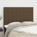 vidaXL Zagłówek ciemnobrązowy 144x5x118/128 cm tkanina