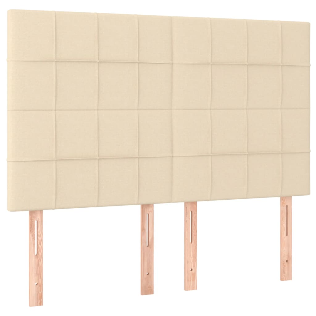 vidaXL Zagłówek kremowy 144x5x118/128 cm materiał
