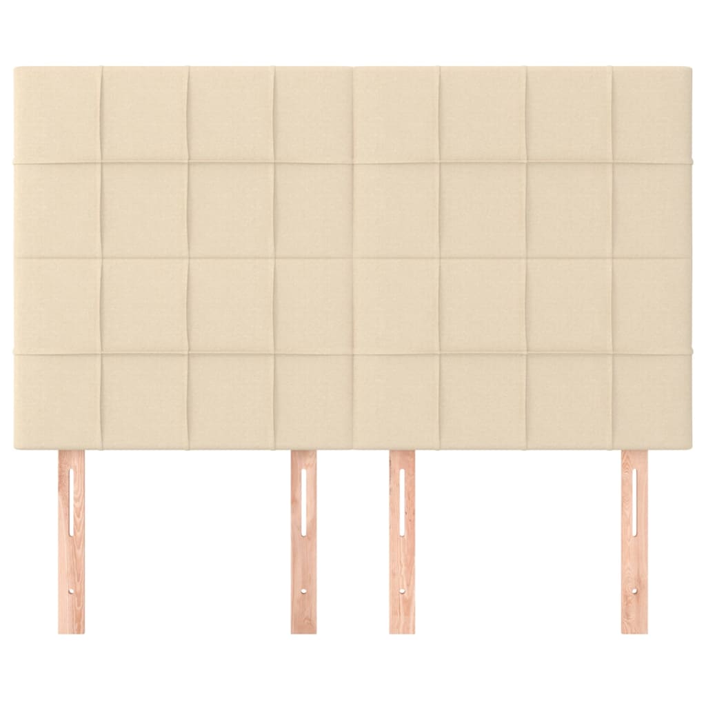 vidaXL Zagłówek kremowy 144x5x118/128 cm materiał