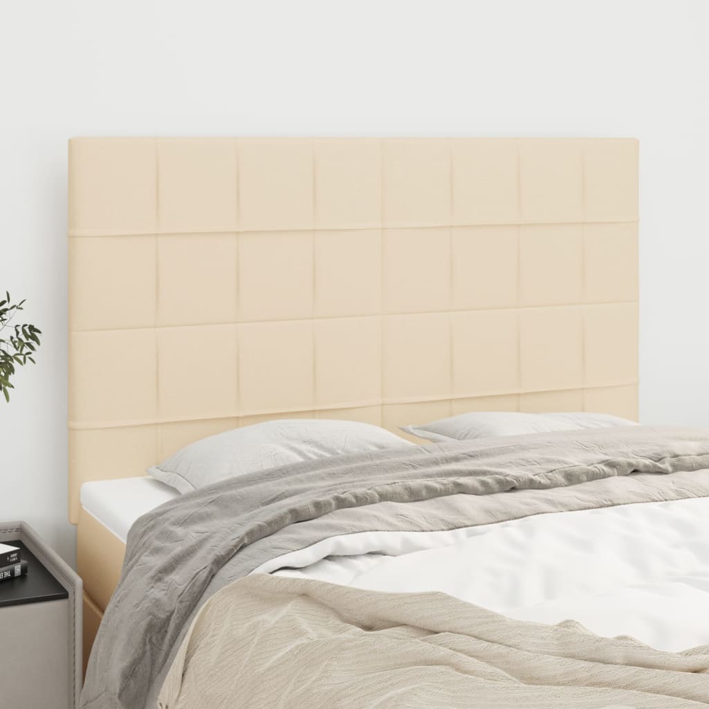 vidaXL Zagłówek kremowy 144x5x118/128 cm materiał