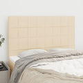 vidaXL Zagłówek kremowy 144x5x118/128 cm materiał