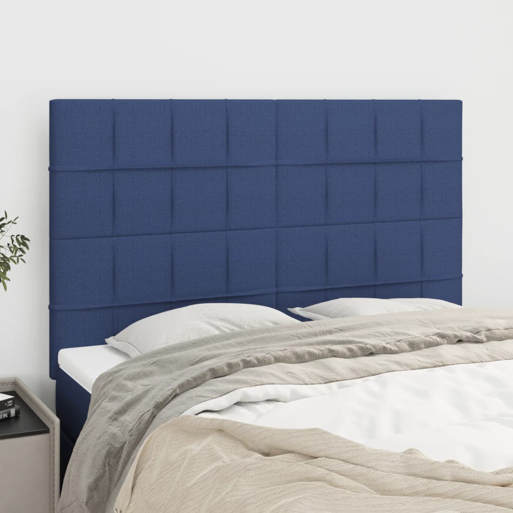 vidaXL Zagłówek niebieski 144x5x118/128 cm tkanina