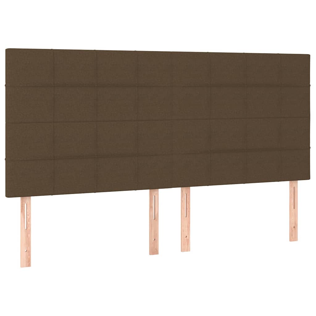 vidaXL Zagłówek ciemnobrązowy 160x5x118/128 cm tkanina