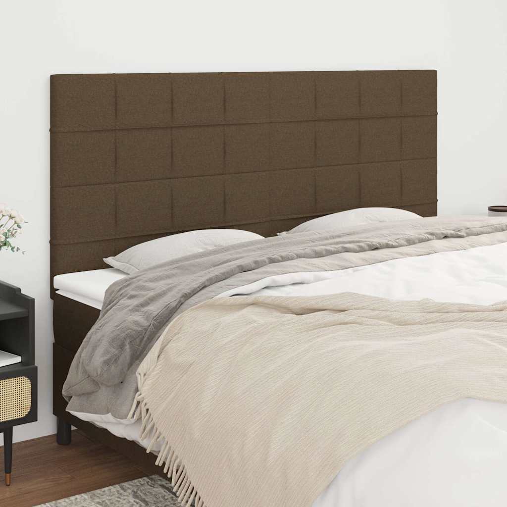 vidaXL Zagłówek ciemnobrązowy 160x5x118/128 cm tkanina