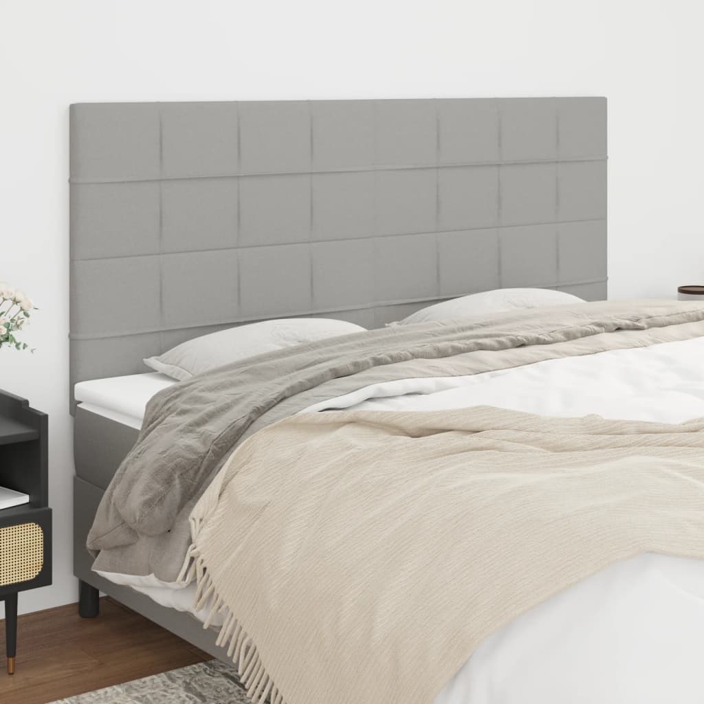 vidaXL Zagłówek jasnoszary 180x5x118/128 cm tkanina