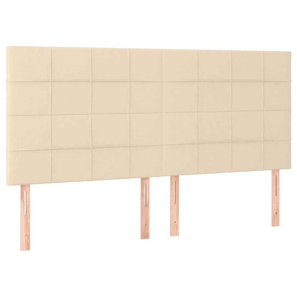 vidaXL Zagłówek kremowy 180x5x118/128 cm tkanina