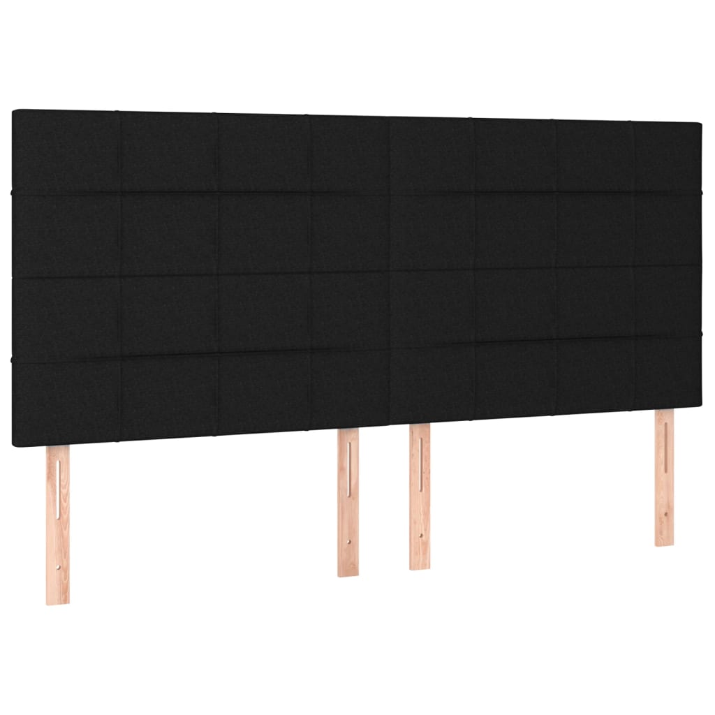 vidaXL Zagłówek czarny 200x5x118/128 cm tkanina