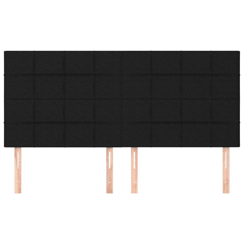 vidaXL Zagłówek czarny 200x5x118/128 cm tkanina