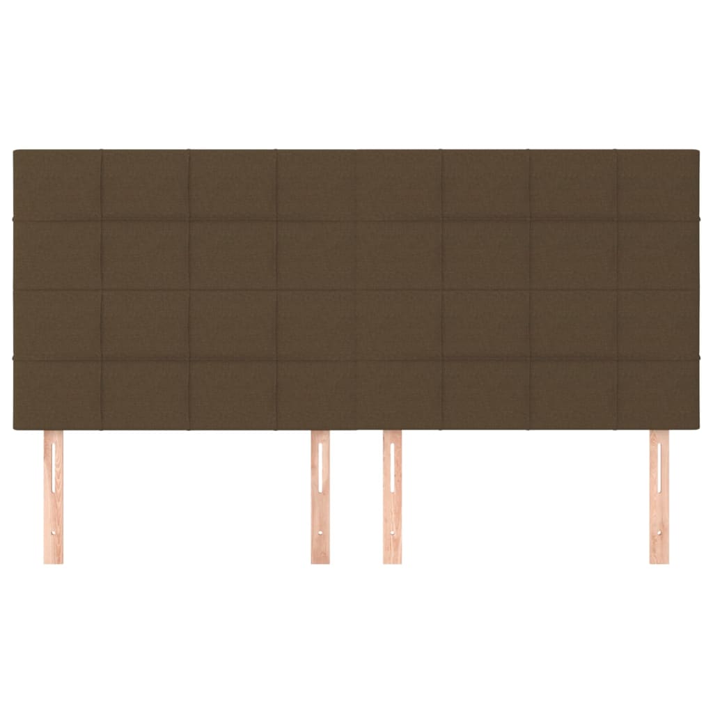 vidaXL Zagłówek ciemnobrązowy 200x5x118/128 cm tkanina