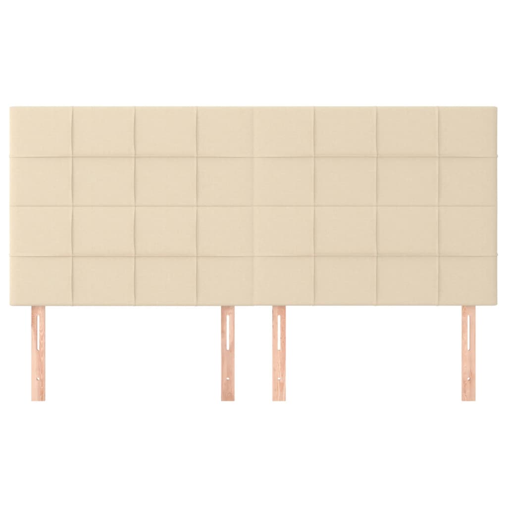 vidaXL Zagłówek kremowy 200x5x118/128 cm tkanina